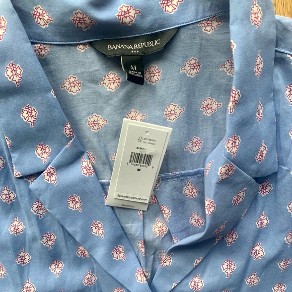 NWT Banana Republic button down short sleeve shirt size M - Picture 5 of 6